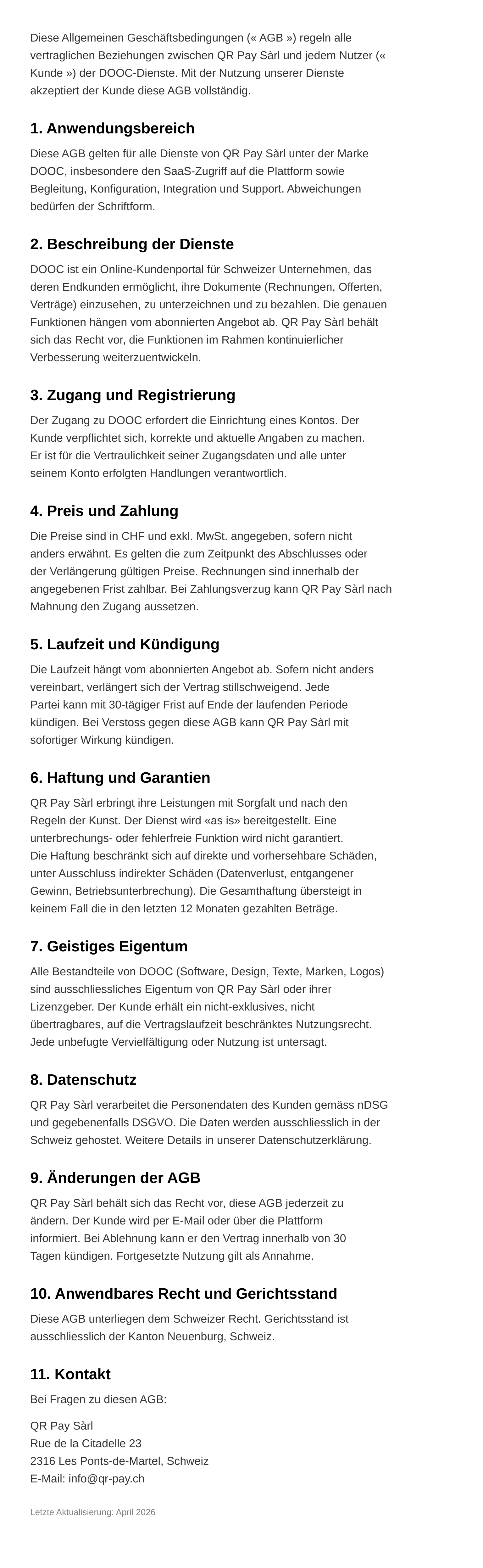 Allgemeine Geschäftsbedingungen
