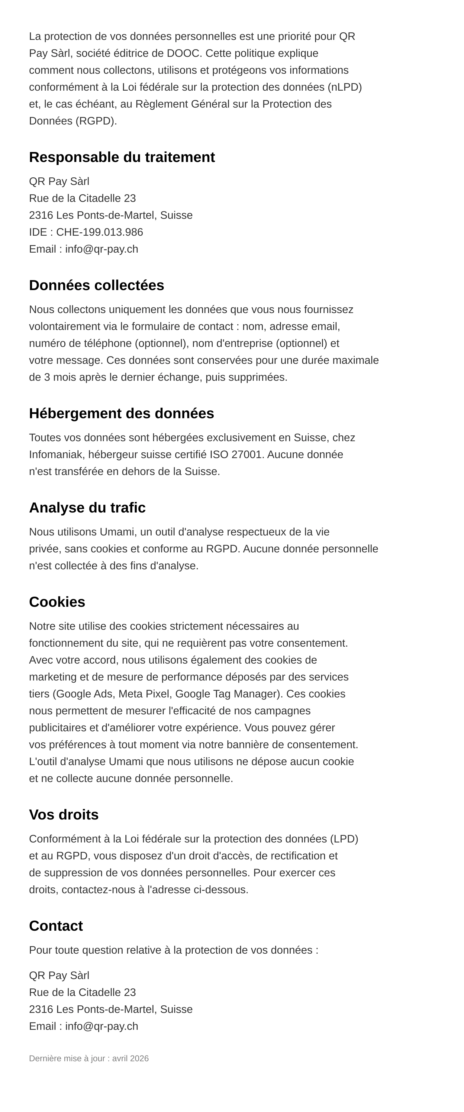 Politique de confidentialité